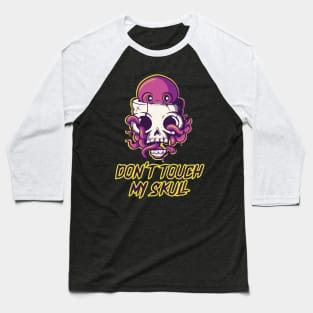 Colorful Octopus on Skull Gift Baseball T-Shirt